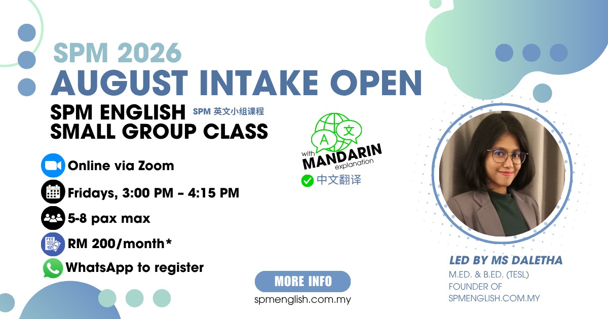SPM 2026 August intake — enrol now